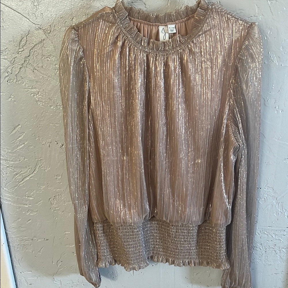 Elegant Gold Pleated Top
